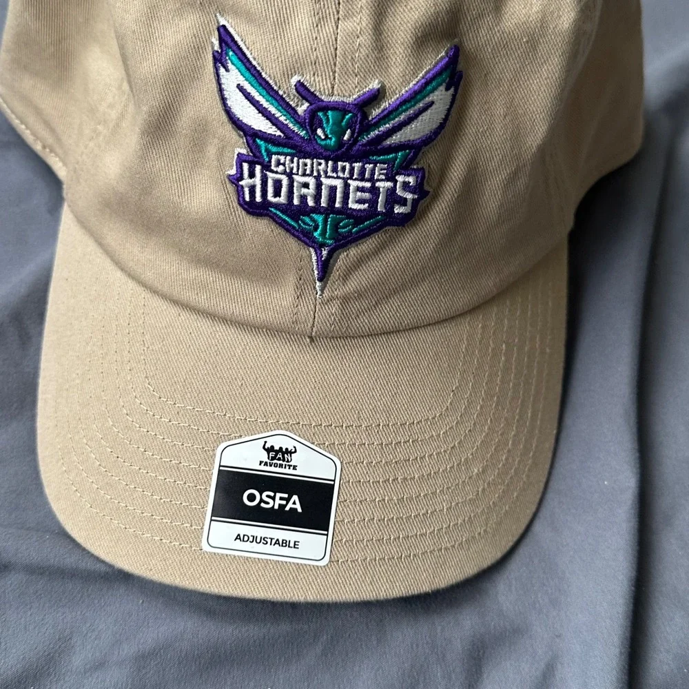 NBA Charlotte Hornets Fan Favorite Khaki Tan Adjustable Dad Hat OSFA NEW